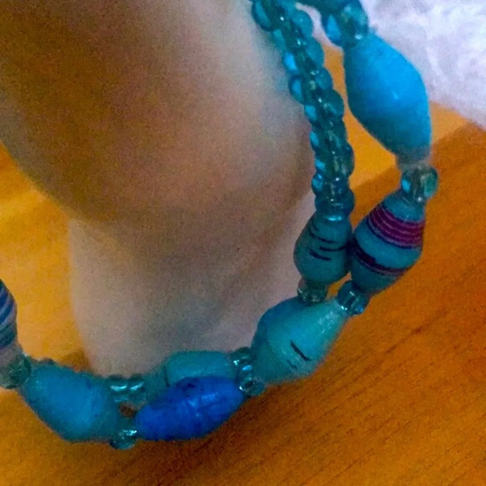 Handcrafted Stretch Recycled Paper Bead Bracelets